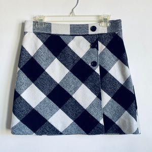Size 6P LOFT Wool Plaid  Skirt